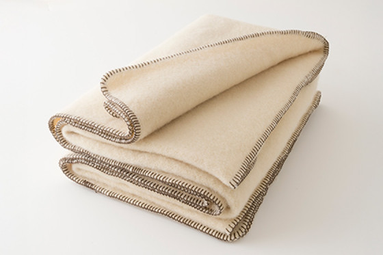 Plaid écru/écru plié - Aufildelaine